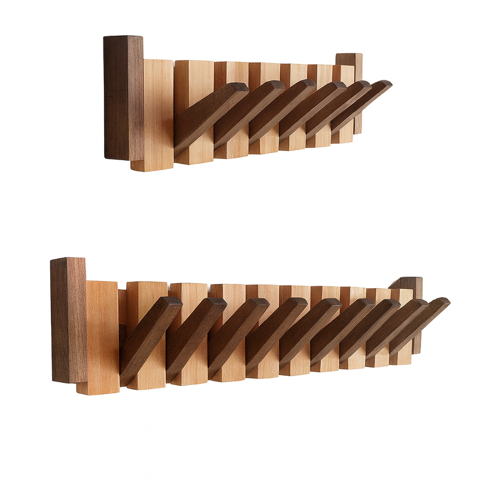 Stylish Wooden Coat Rack | Functional Design &amp; Multiple Hooks