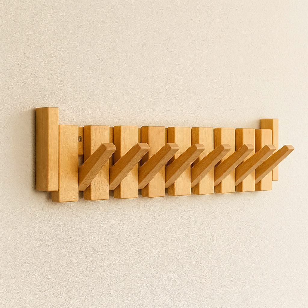 Stylish Wooden Coat Rack | Functional Design &amp; Multiple Hooks