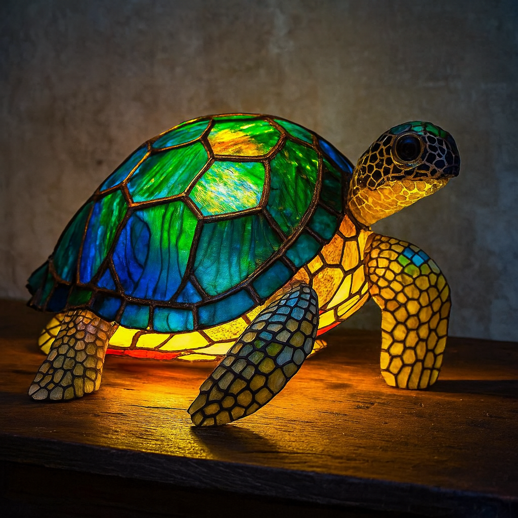 Vibrant Stained Glass Lamp | Unique Animal Prints &amp; Table Lamps