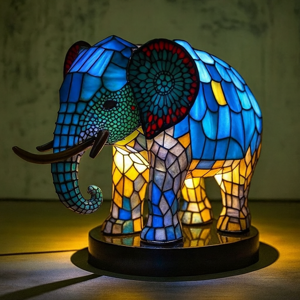 Vibrant Stained Glass Lamp | Unique Animal Prints &amp; Table Lamps