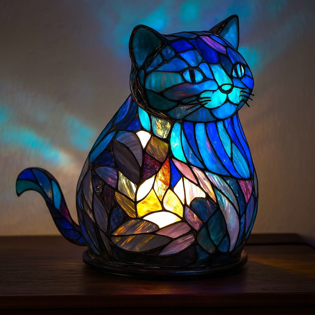 Vibrant Stained Glass Lamp | Unique Animal Prints &amp; Table Lamps