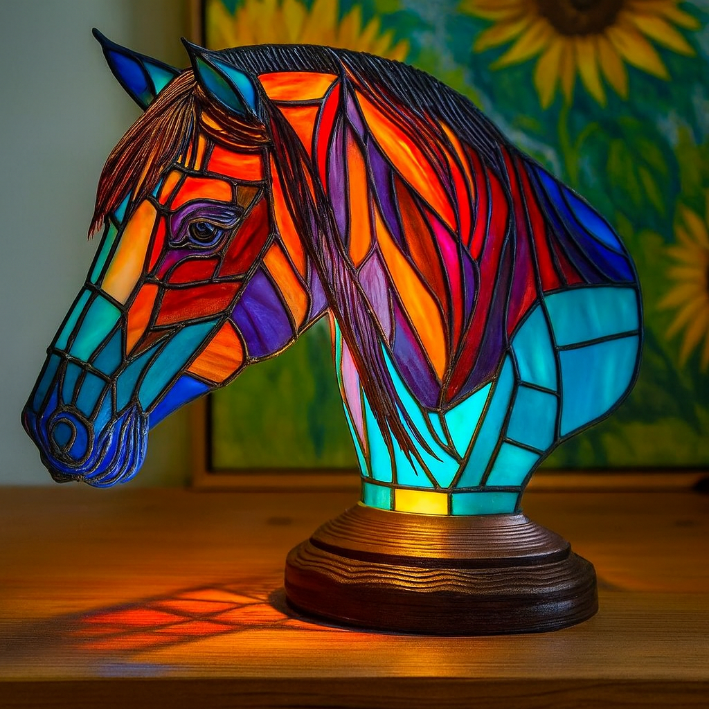 Vibrant Stained Glass Lamp | Unique Animal Prints &amp; Table Lamps
