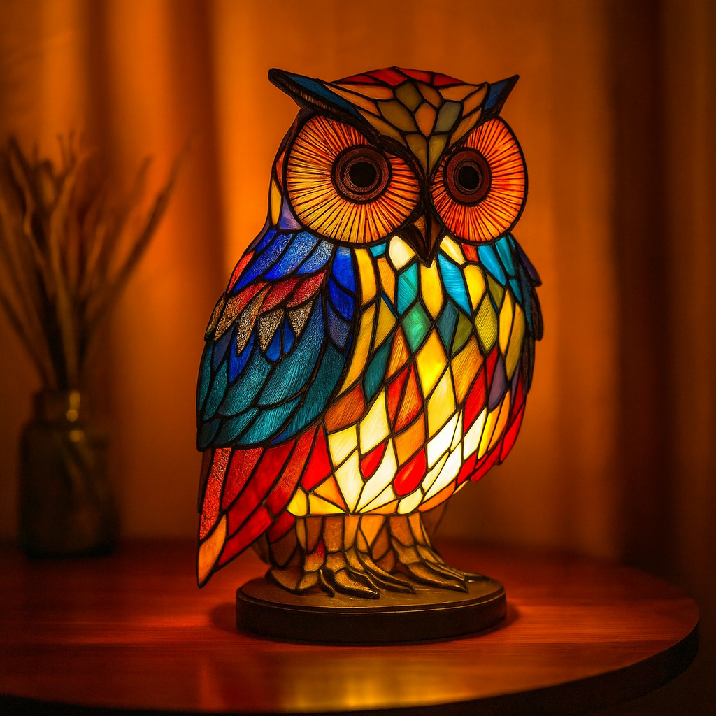 Vibrant Stained Glass Lamp | Unique Animal Prints &amp; Table Lamps